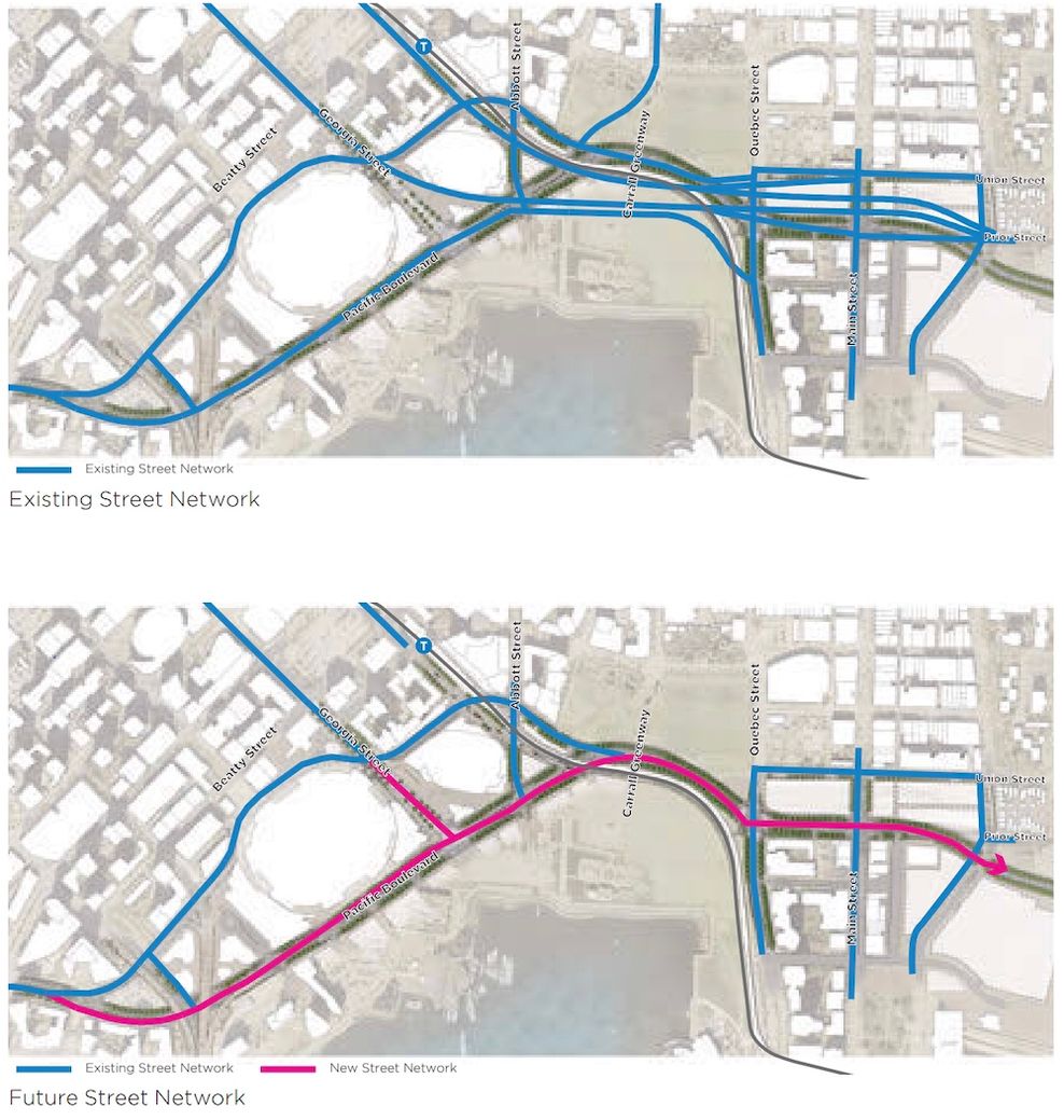 northeast false creek plan road network viaducts